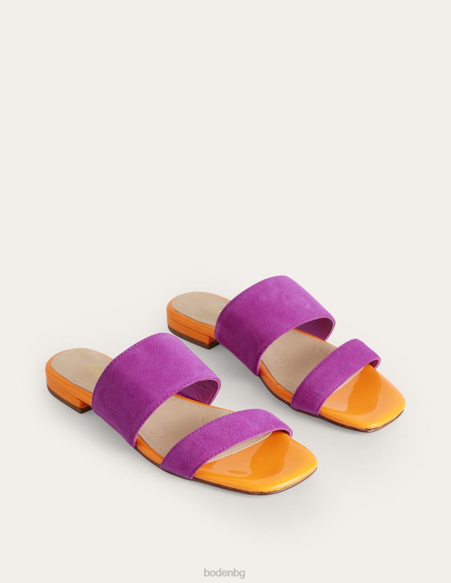 обувки Boden сандали с две каишки розов виолетов велур Жени LL682309