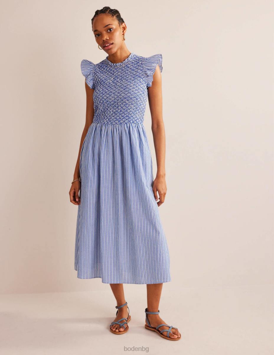 обувки Boden лесен плосък сандал телесен син велур Жени LL682320