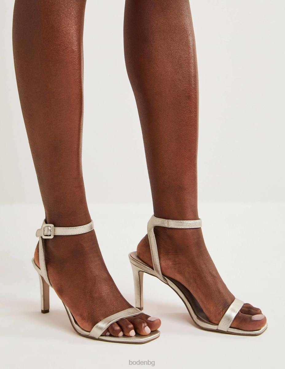 обувки Boden сандали с каишка на ток бледо златен металик Жени LL682345