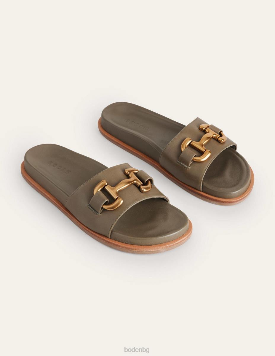 обувки Boden плъзгащи се сандали с ирис дълбока маслина Жени LL682381