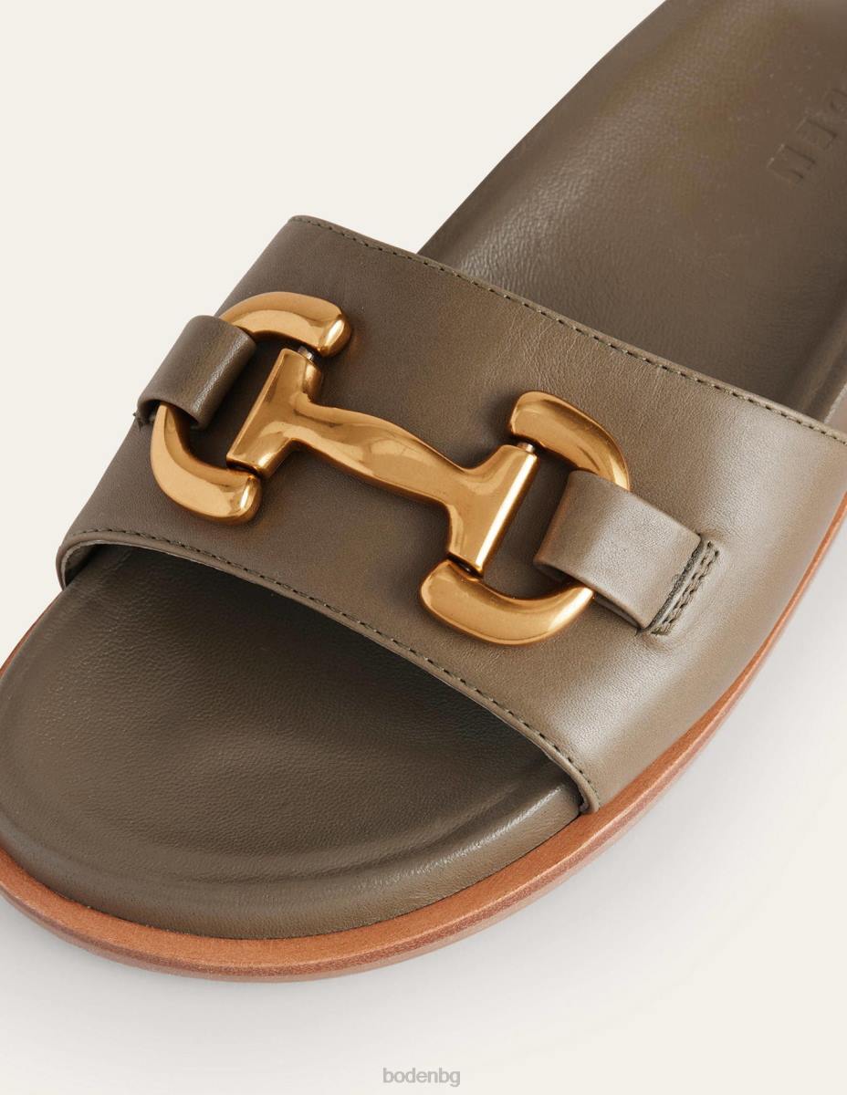 обувки Boden плъзгащи се сандали с ирис дълбока маслина Жени LL682381