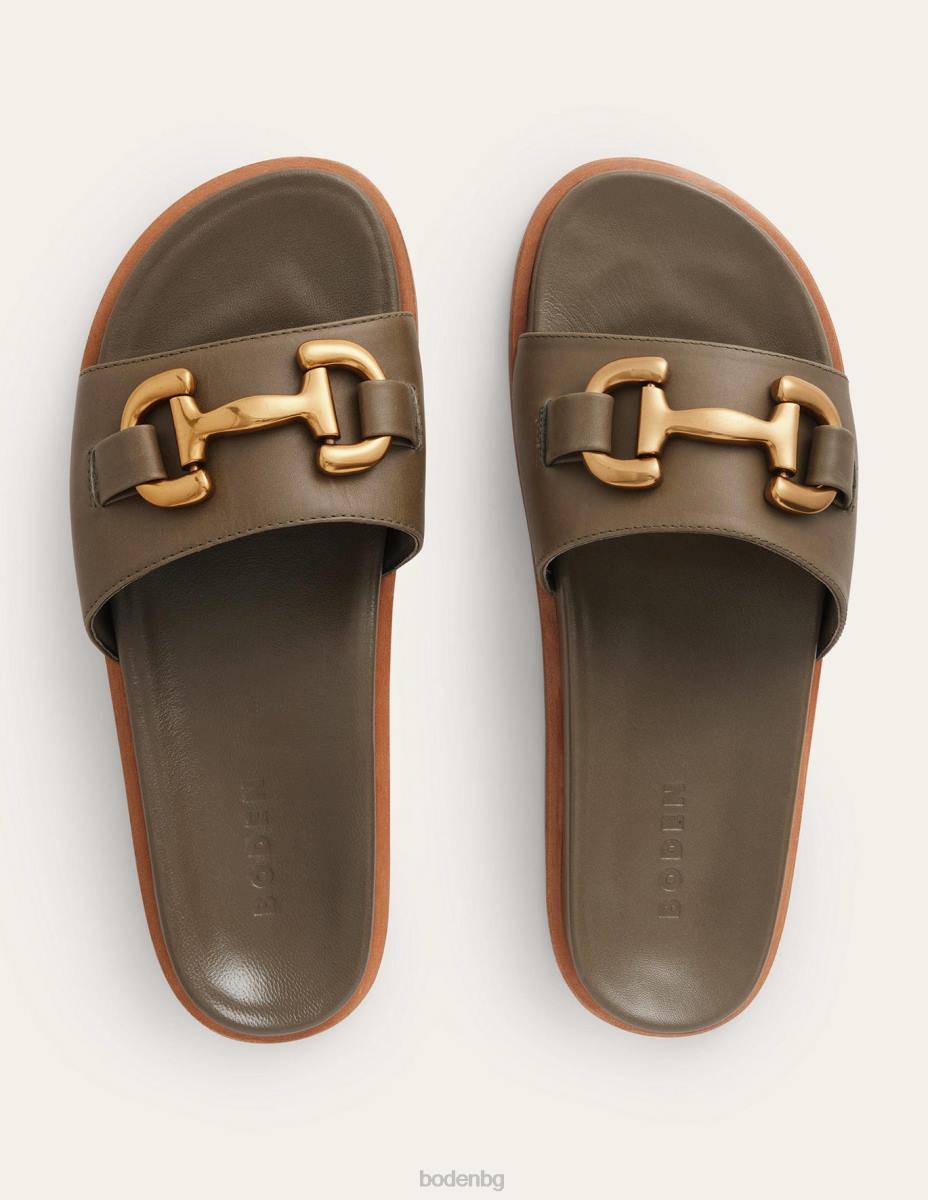 обувки Boden плъзгащи се сандали с ирис дълбока маслина Жени LL682381