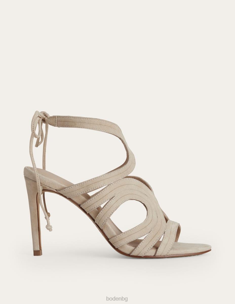 обувки Boden изрязани сандали на ток овесена каша велур Жени LL68698