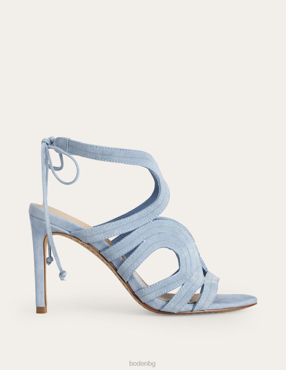 обувки Boden изрязани сандали на ток делф син велур Жени LL68703