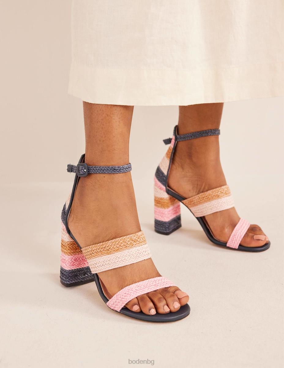 обувки Boden тъкани раирани сандали на ток мулти Жени LL68712