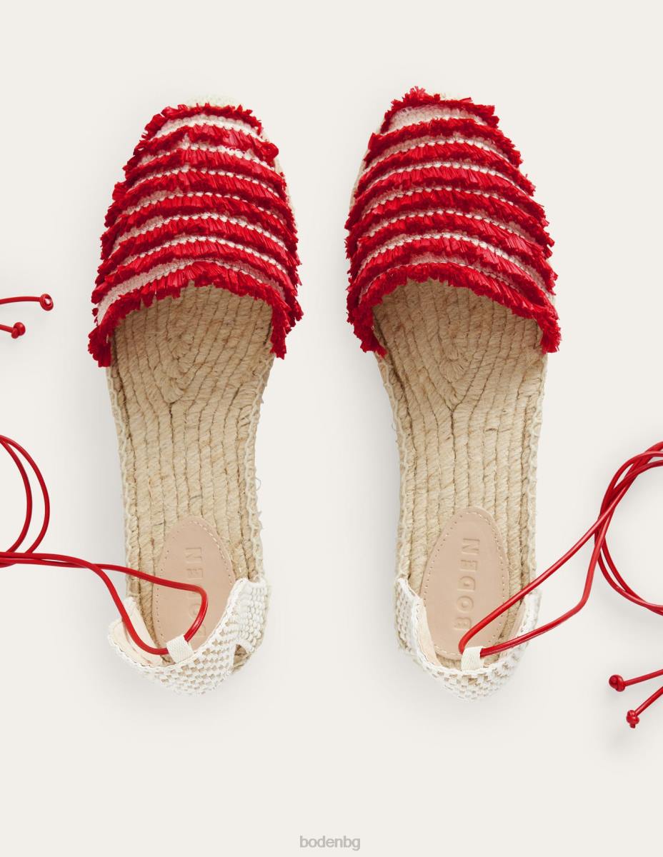 обувки Boden плоски еспадрили с ресни вермилион червено Жени LL68719