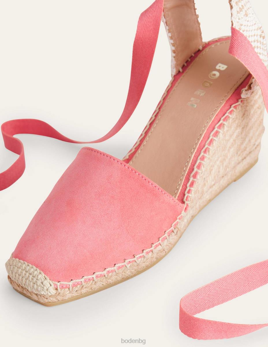 обувки Boden клинове с еспадрили esme руж велур Жени LL682307