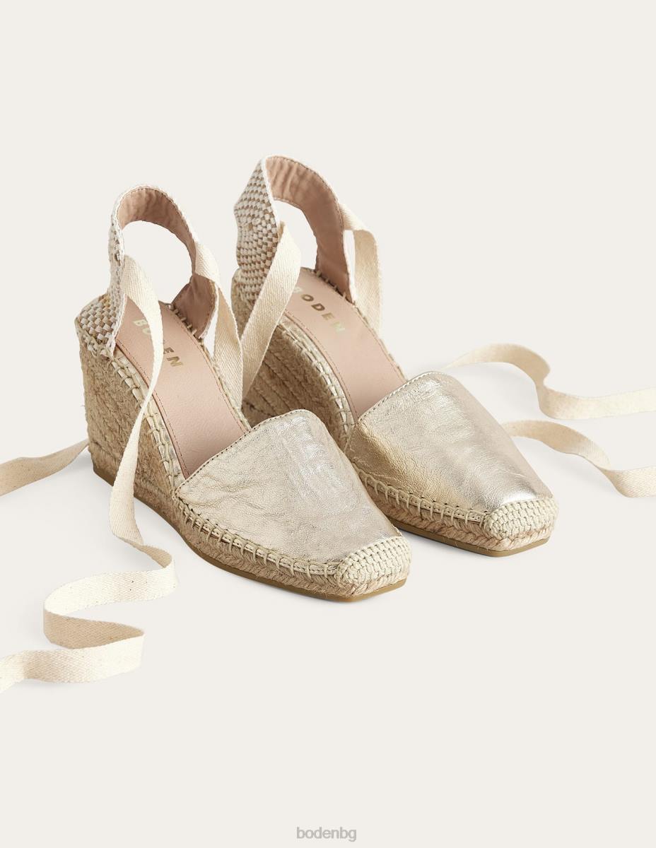 обувки Boden клинове с еспадрили esme златна метална кожа Жени LL68716