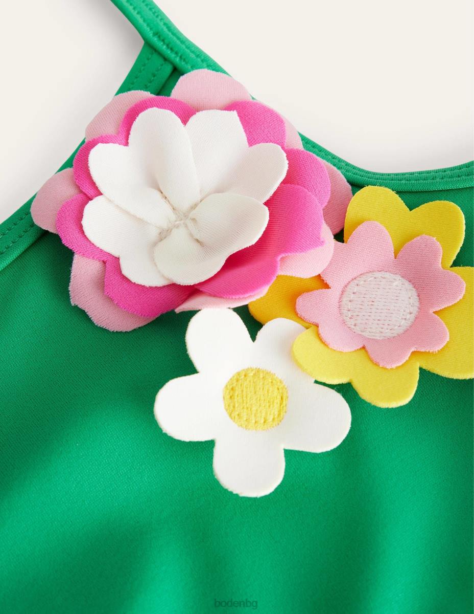 облекло Boden бикини с цветя зелен пипер бебе LL683313