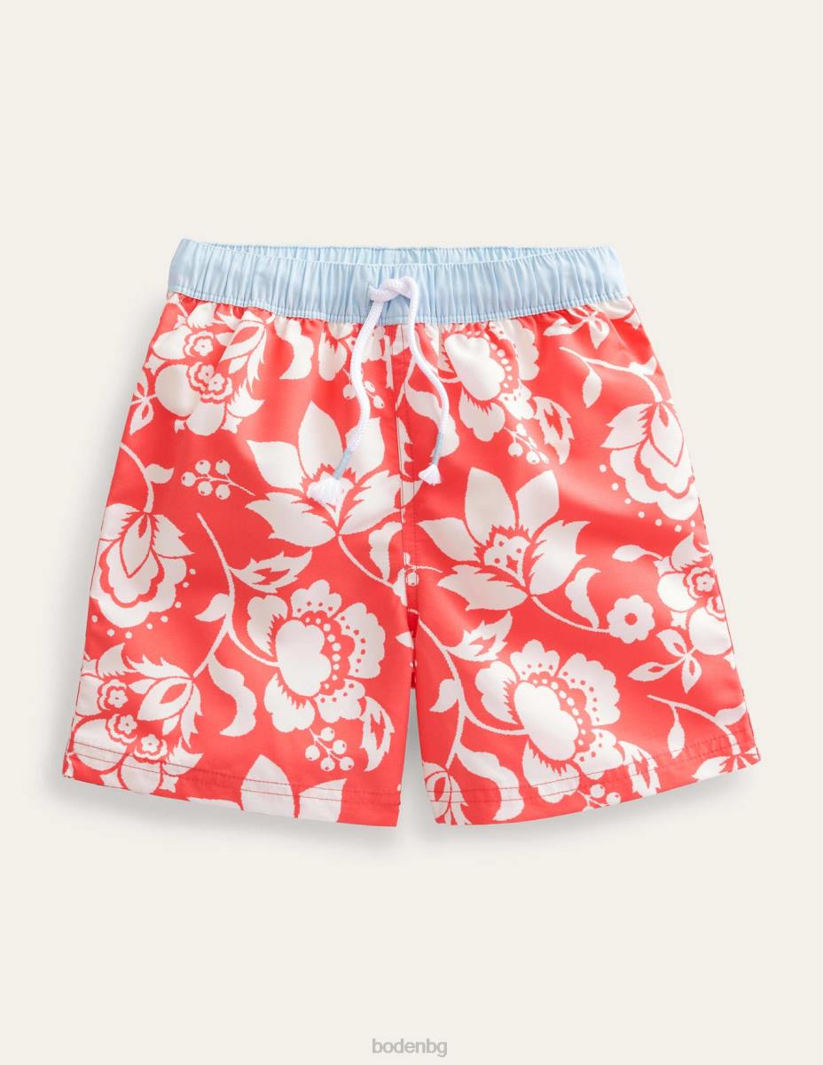 облекло Boden бански шорти червени цветя бебе LL683318
