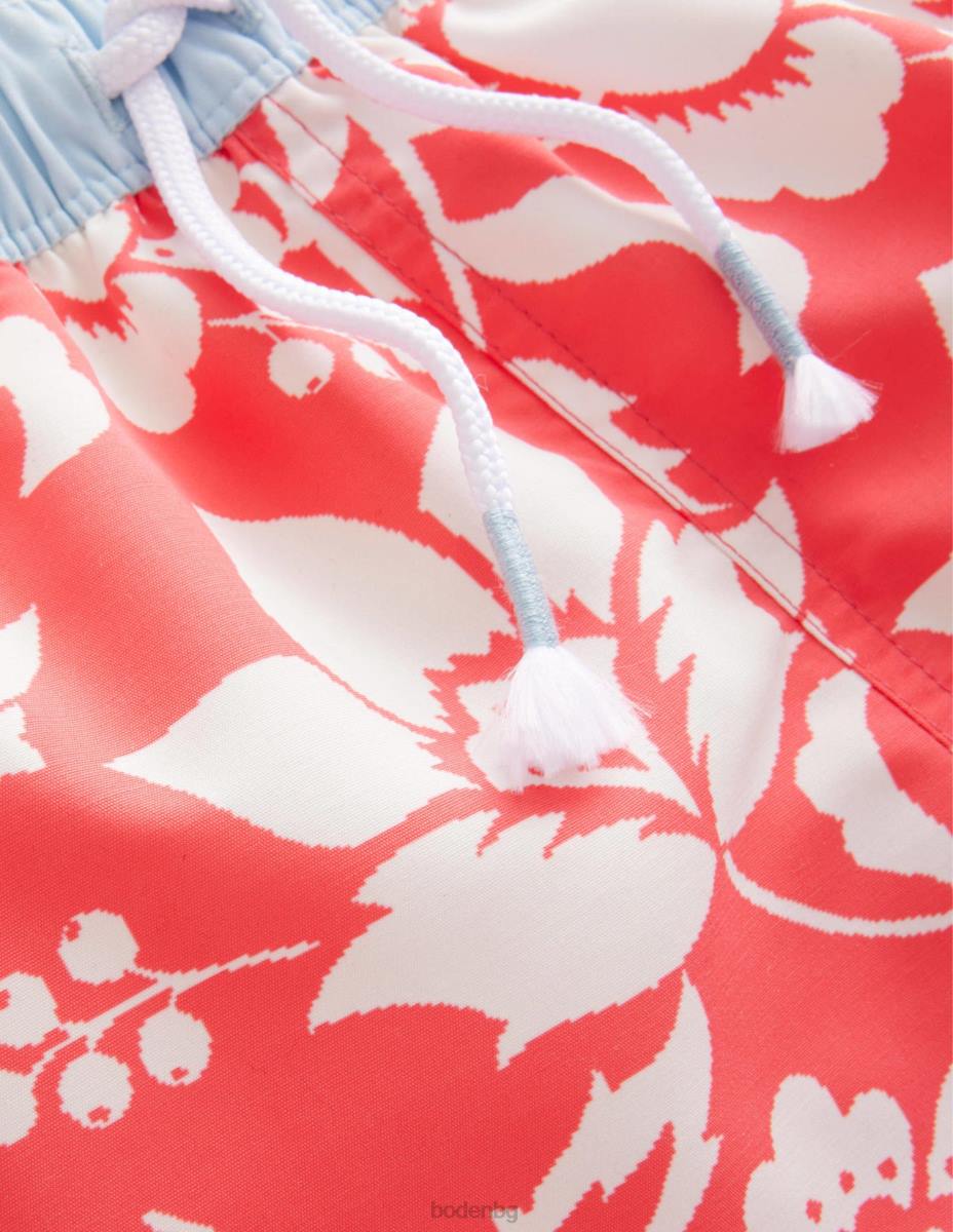 облекло Boden бански шорти червени цветя бебе LL683318