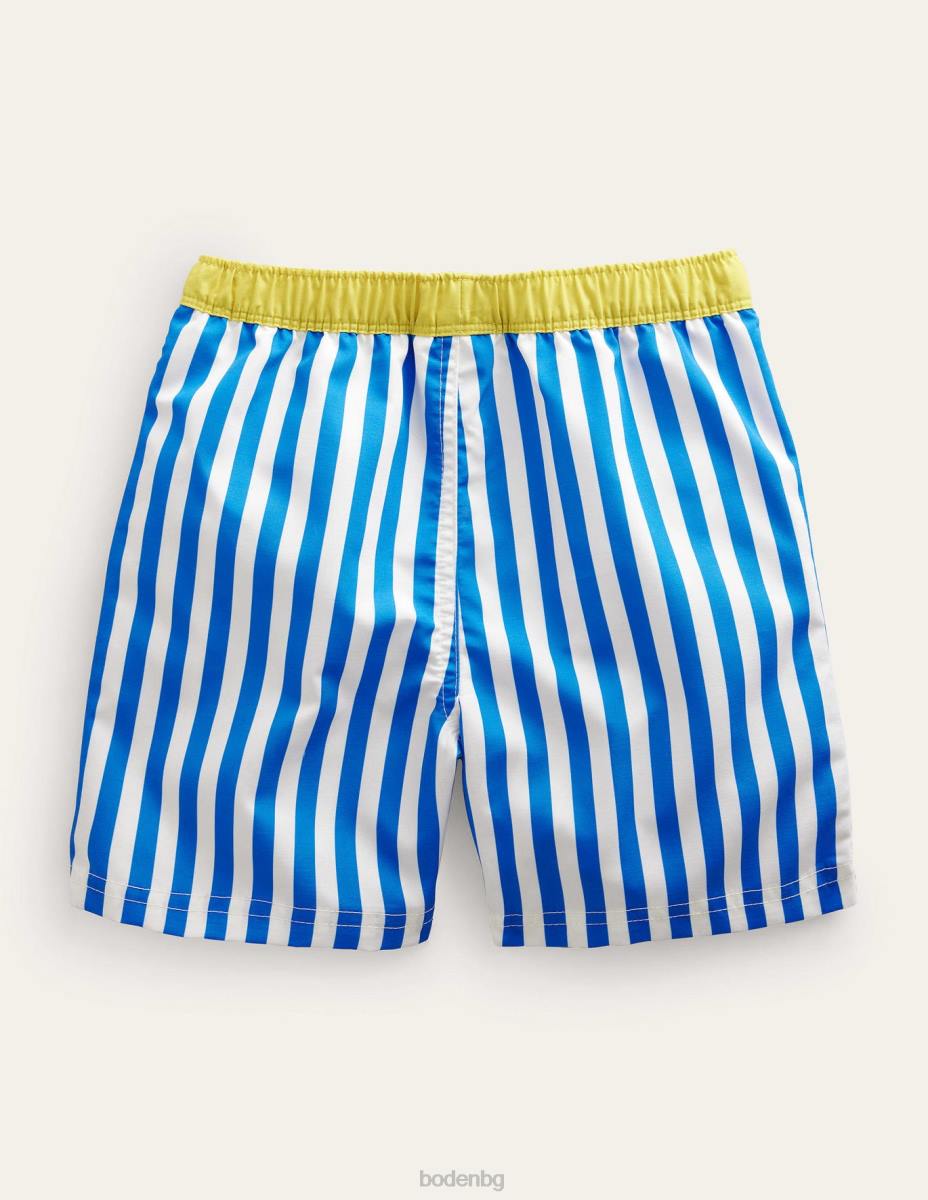 облекло Boden бански шорти синя текстурирана ивица бебе LL683321