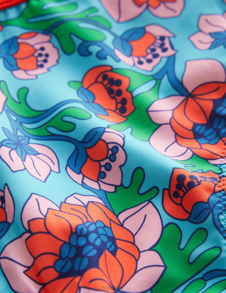 облекло Boden бикини с висока талия червен мак пролетно време цветя бебе LL683397