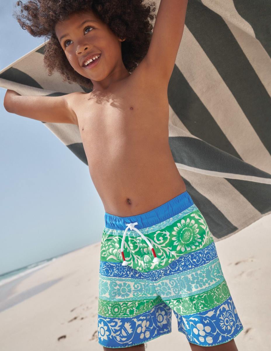 облекло Boden бански шорти многоцветна ивица бебе LL683405