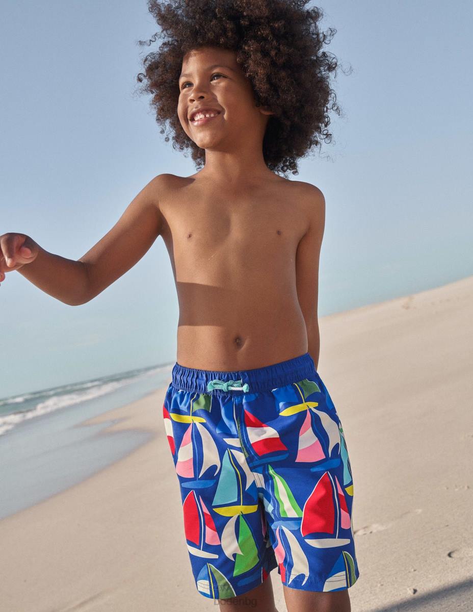 облекло Boden бански шорти сини лодки бебе LL683418