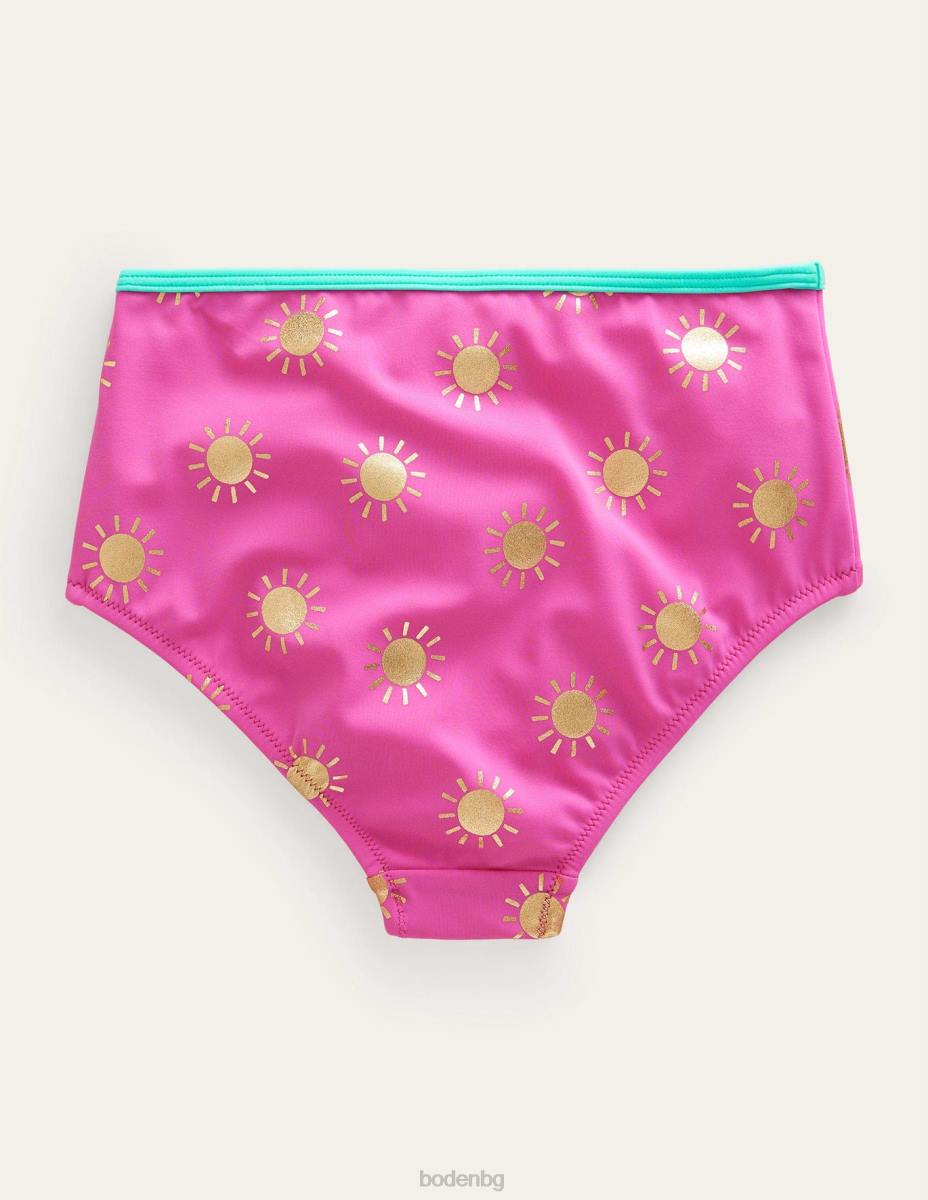 облекло Boden бикини с висока талия гъделичкани слънца от розово златно фолио бебе LL683447