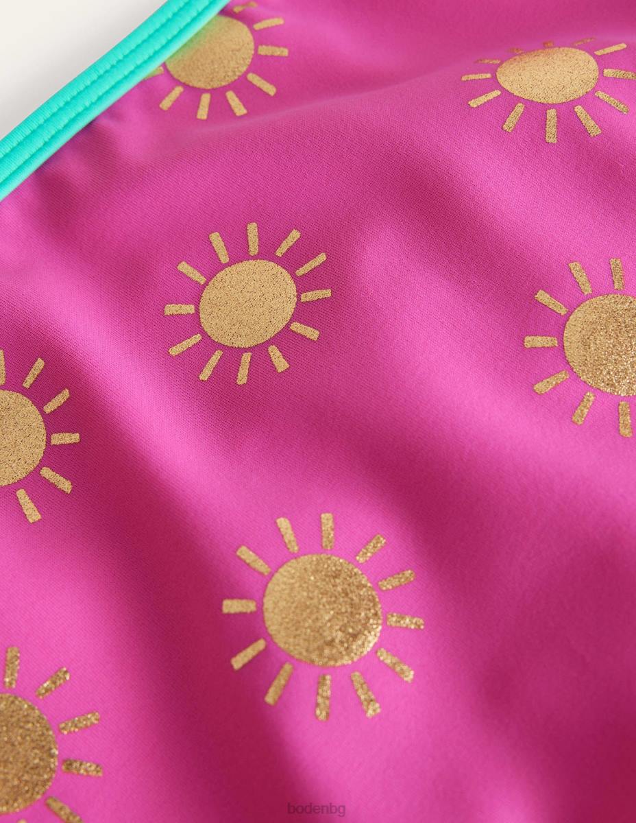 облекло Boden бикини с висока талия гъделичкани слънца от розово златно фолио бебе LL683447