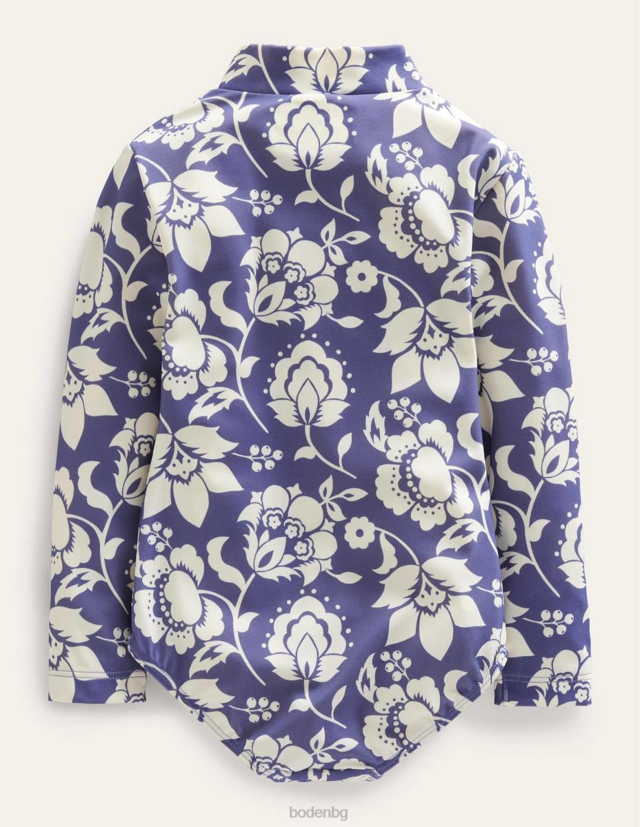 облекло Boden бански с дълъг ръкав мек десен борд на цветя бебе LL683492