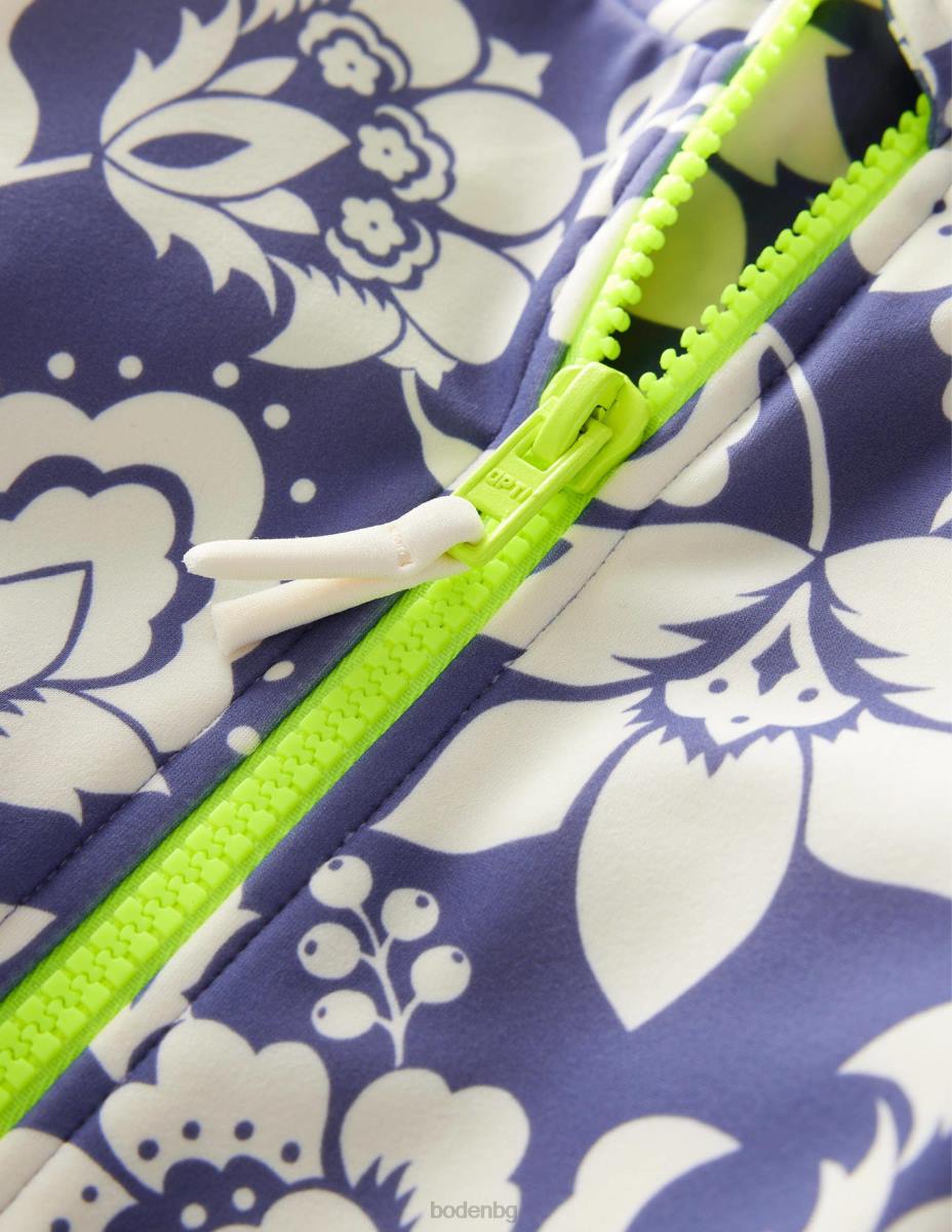 облекло Boden бански с дълъг ръкав мек десен борд на цветя бебе LL683492