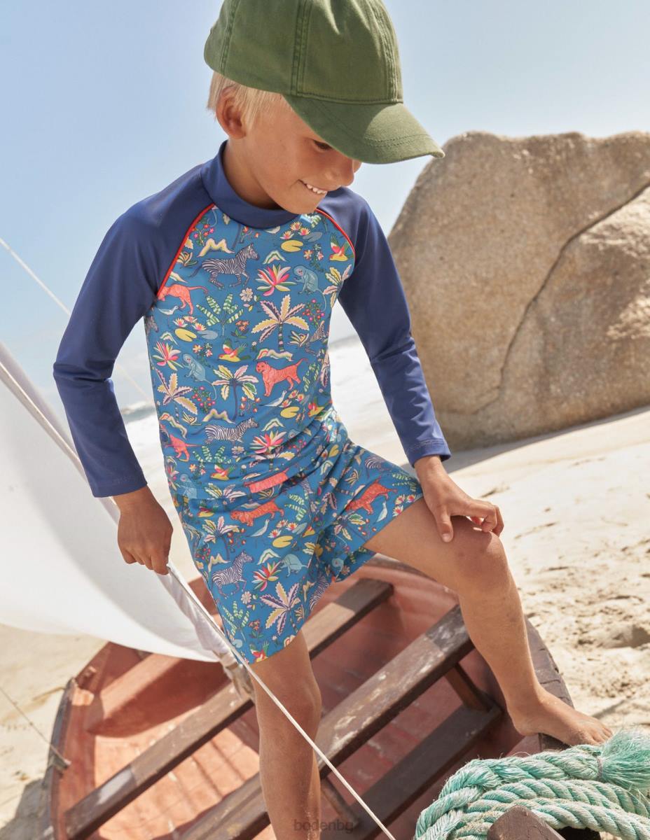 облекло Boden жилетка с принт островна синя тропическа градина бебе LL68436