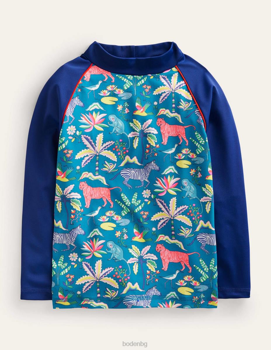 облекло Boden жилетка с принт островна синя тропическа градина бебе LL68436