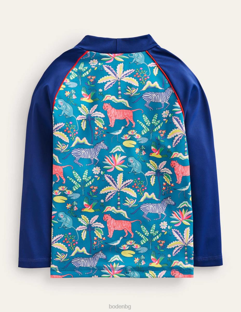 облекло Boden жилетка с принт островна синя тропическа градина бебе LL68436