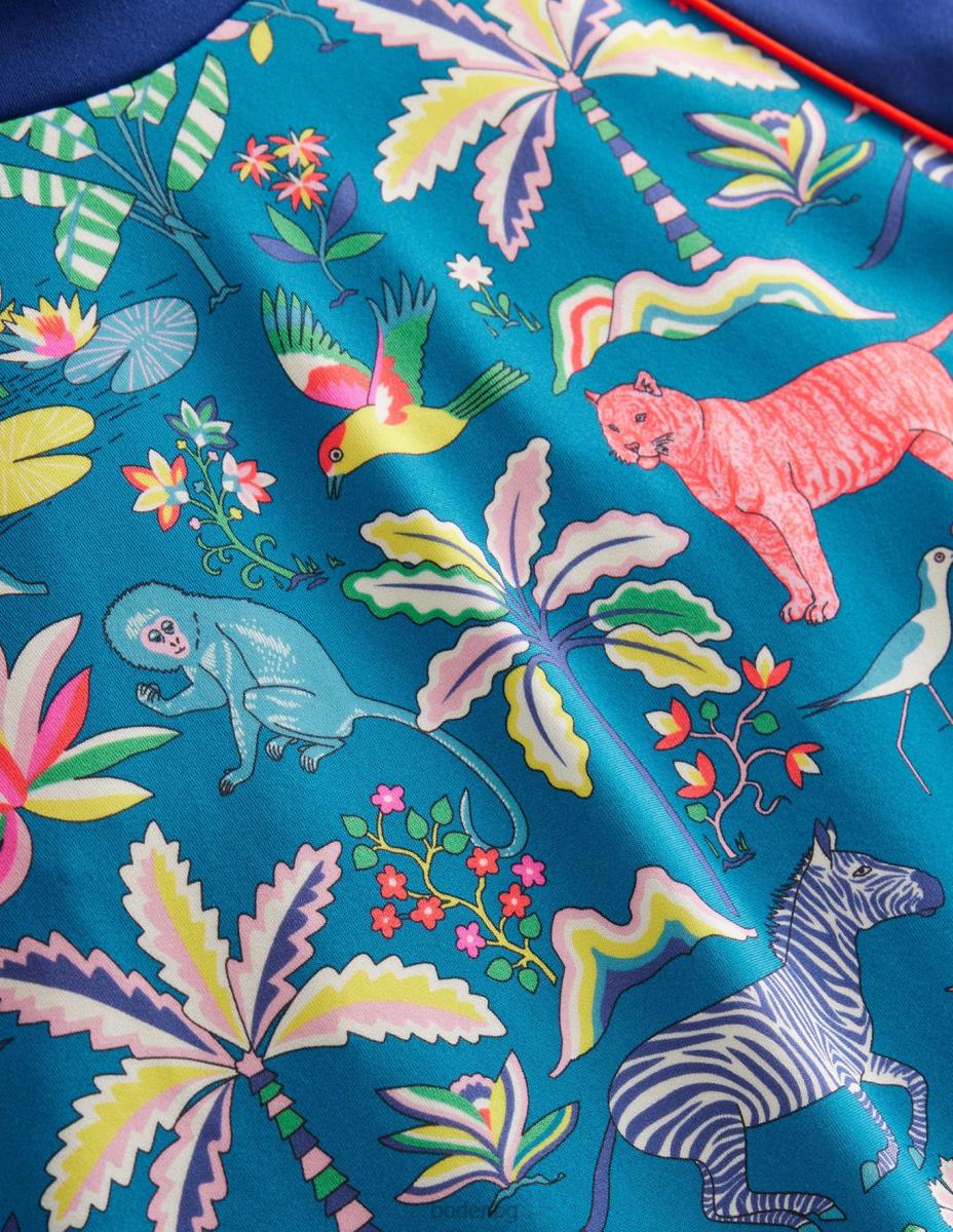 облекло Boden жилетка с принт островна синя тропическа градина бебе LL68436