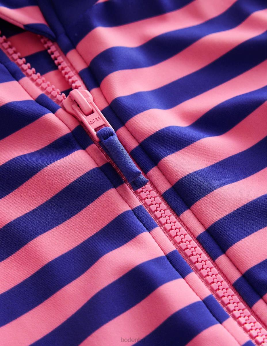 облекло Boden бански с дълъг ръкав азелия и синя ивица бебе LL68438