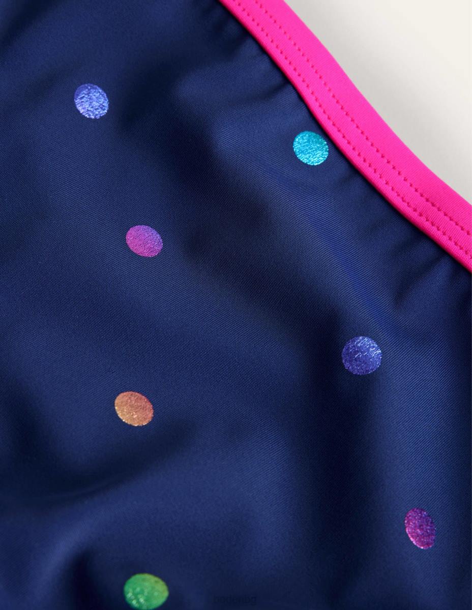 облекло Boden шарени бикини тъмносиня дъга и конфети от фолио бебе LL68456