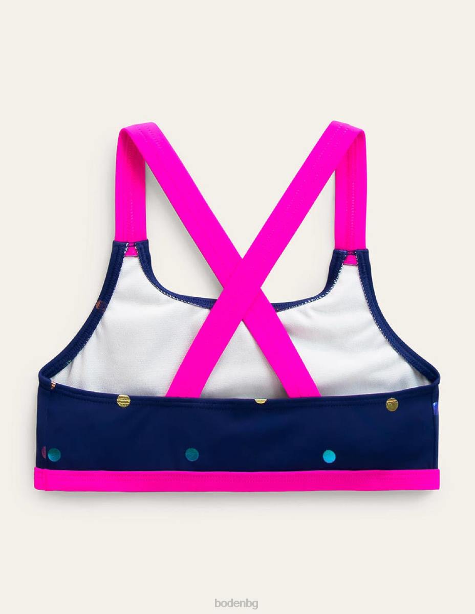 облекло Boden горна част на бикини с кръстосана задна част дъга фолио конфети място бебе LL68466