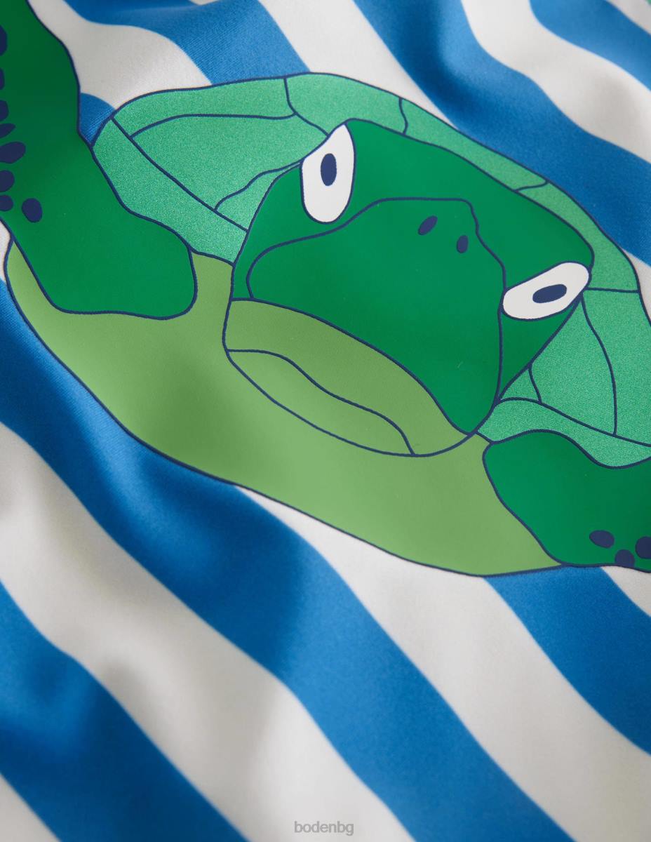 облекло Boden жилетка с лого островно синьо и ивица в цвят слонова кост бебе LL68477