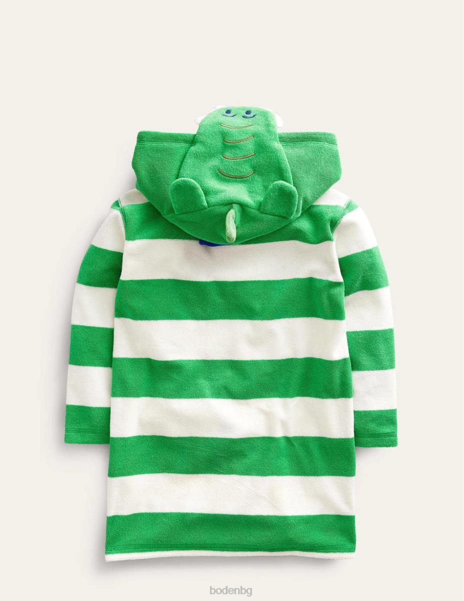 облекло Boden апликация за хавлиени кърпи зелен/слонова кост крокодил бебе LL68484