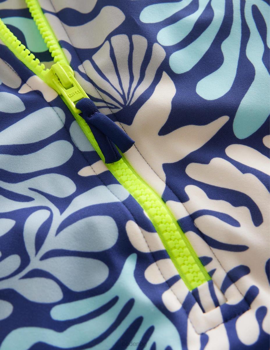 облекло Boden бански с къс ръкав десен коралов риф бебе LL68487