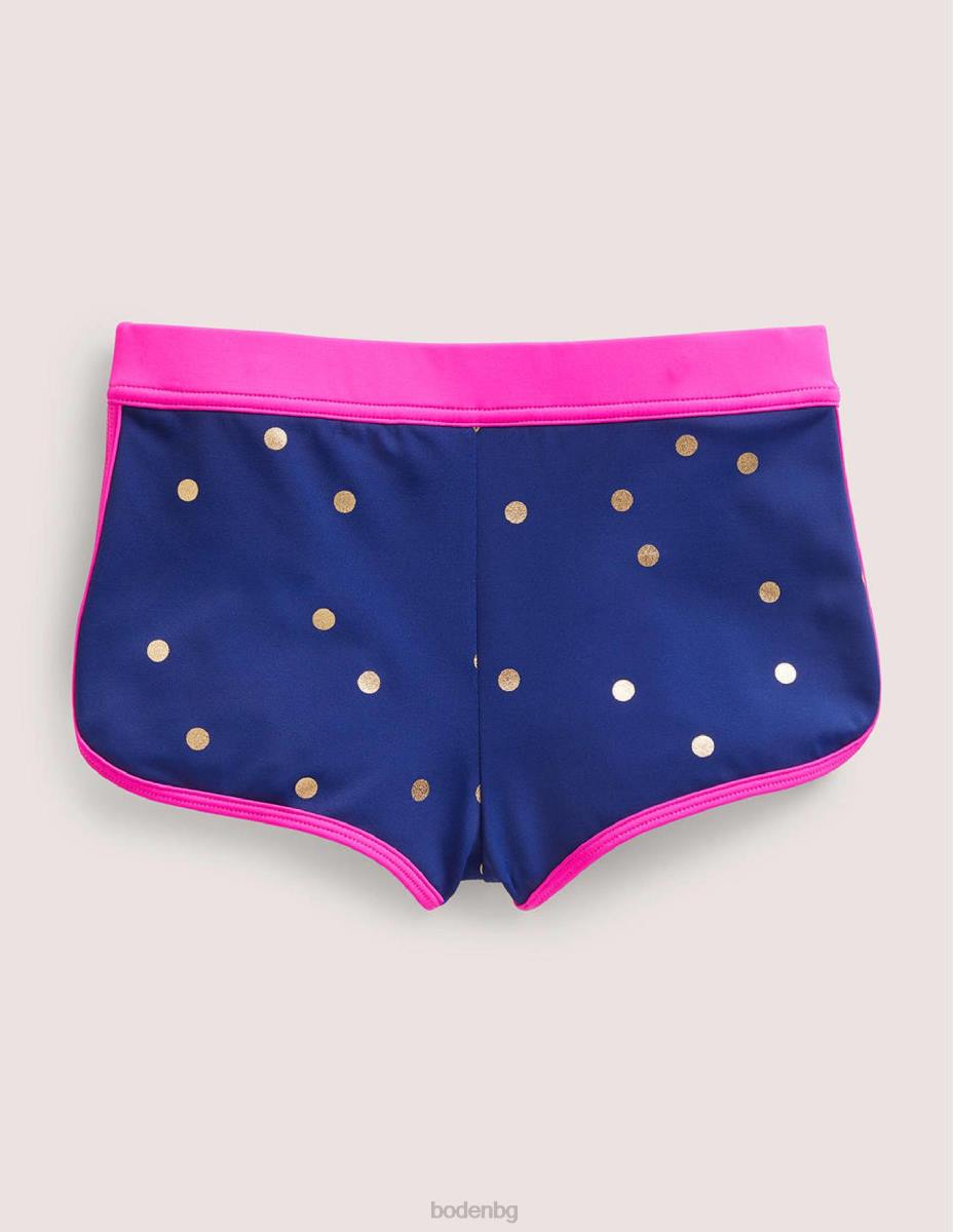 облекло Boden шарени бански шорти хармония синьо златно петно бебе LL68488