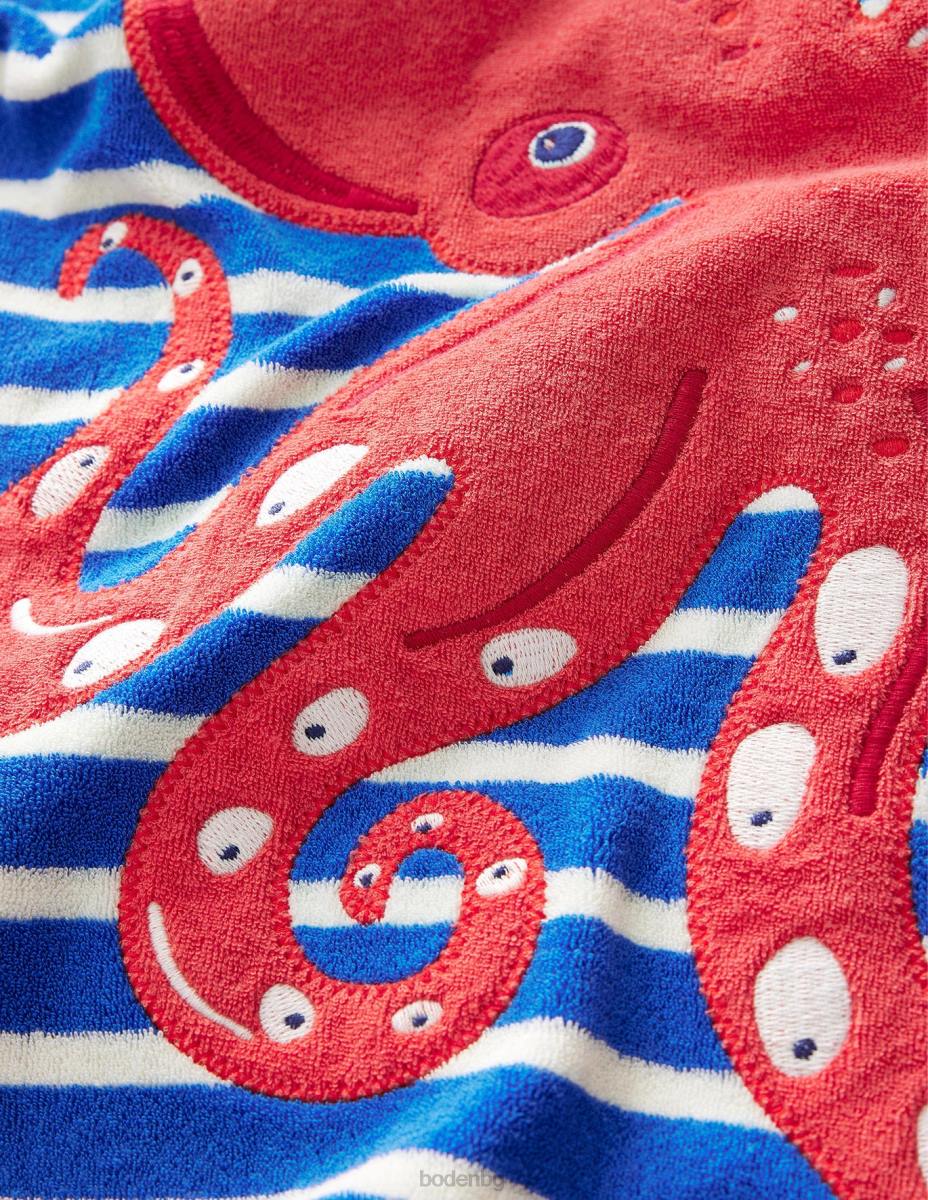 облекло Boden апликация за хавлиени кърпи cabana blue/слонова кост октопод бебе LL68455
