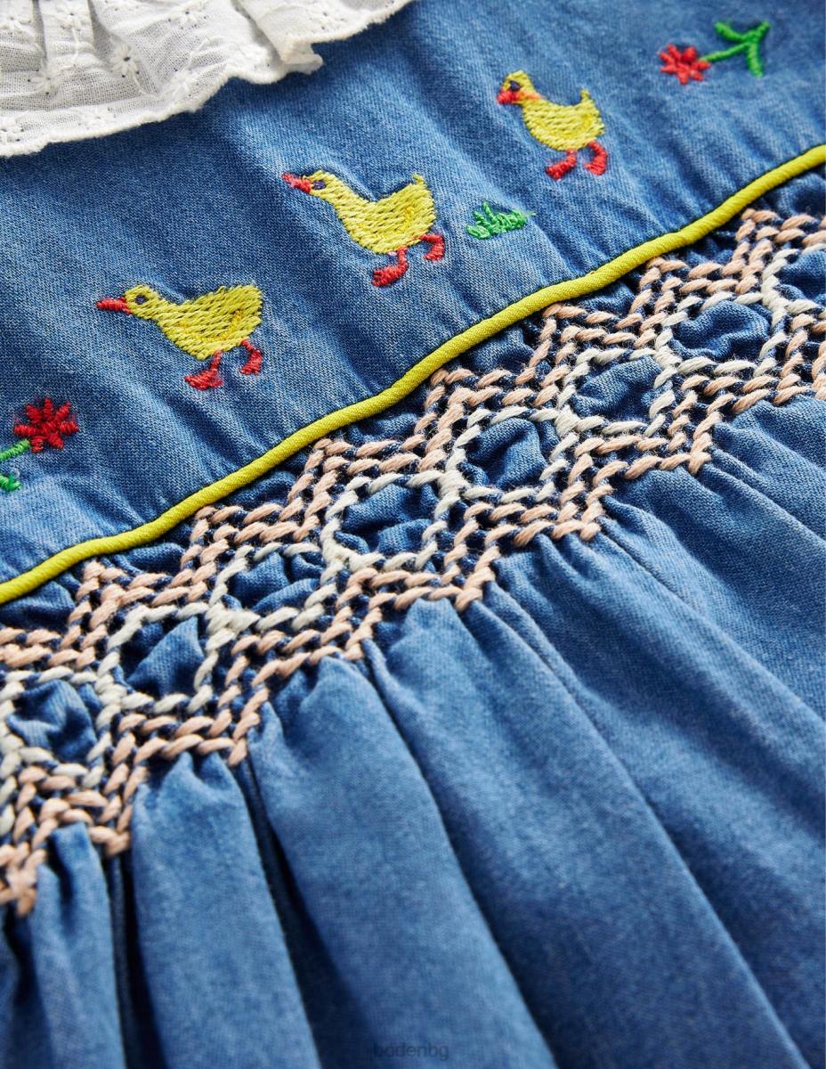 облекло Boden тъкан пушен гащеризон патици шамбре бебе LL683440