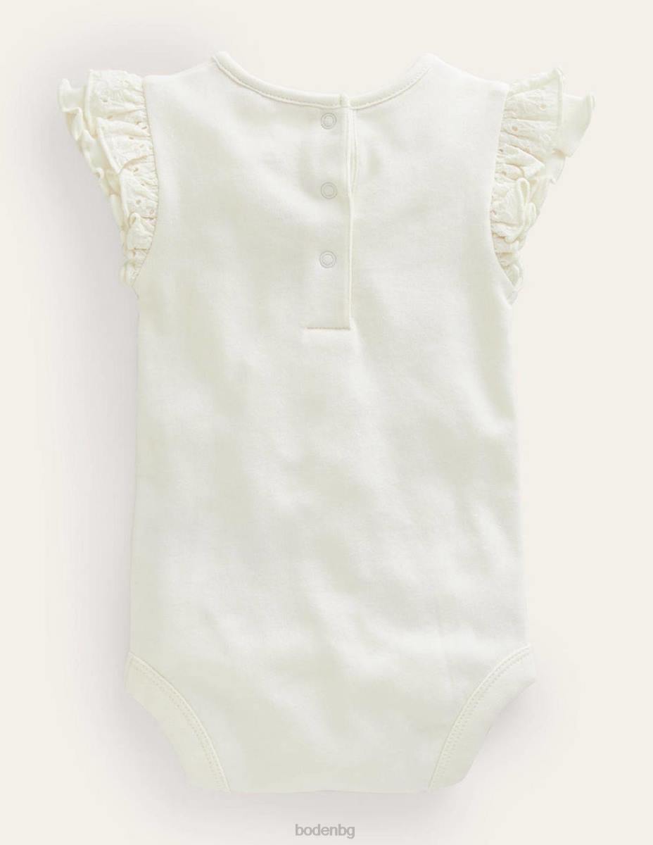 облекло Boden тяло с ръкав broderie слонова кост бебе LL683367