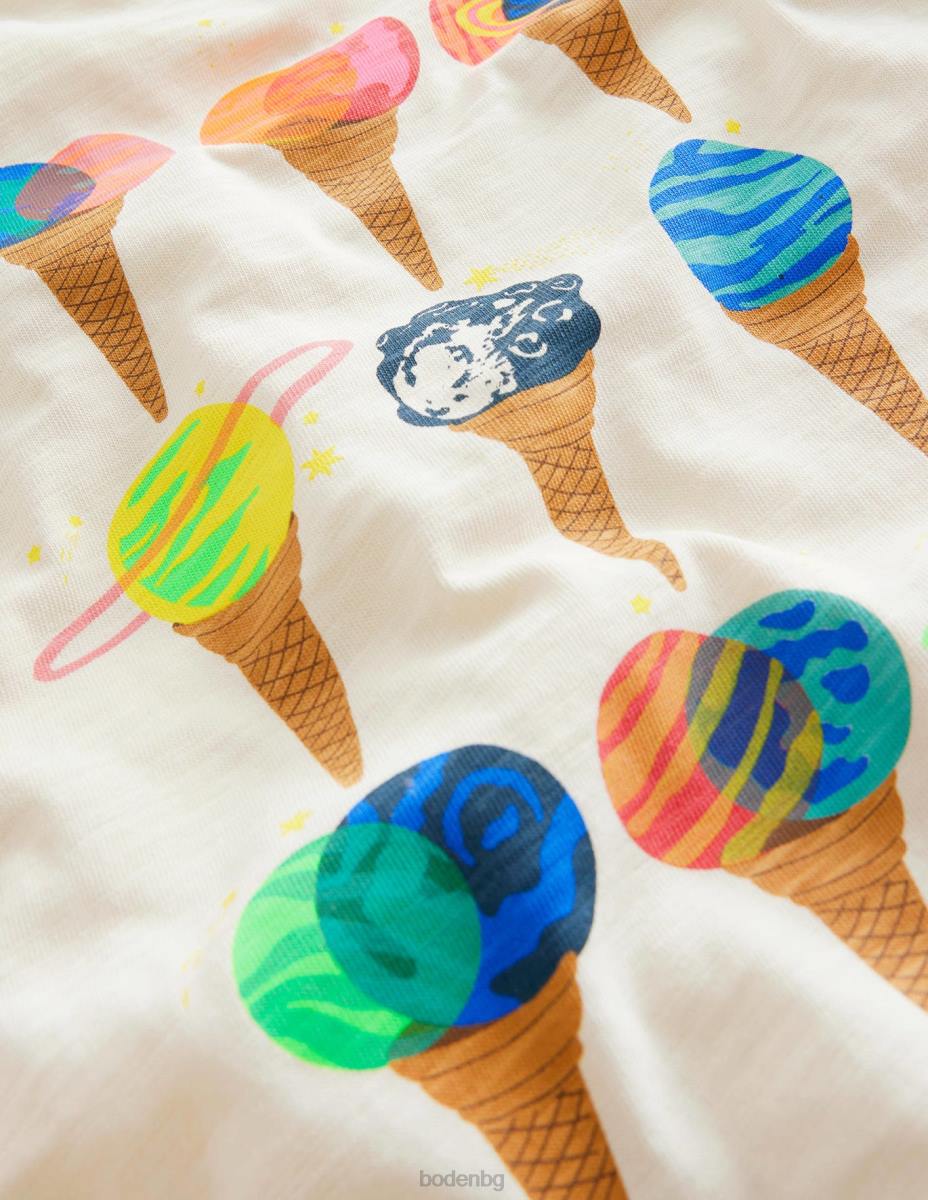 облекло Boden светеща сладоледена тениска сладоледи Ivory Planet бебе LL683407