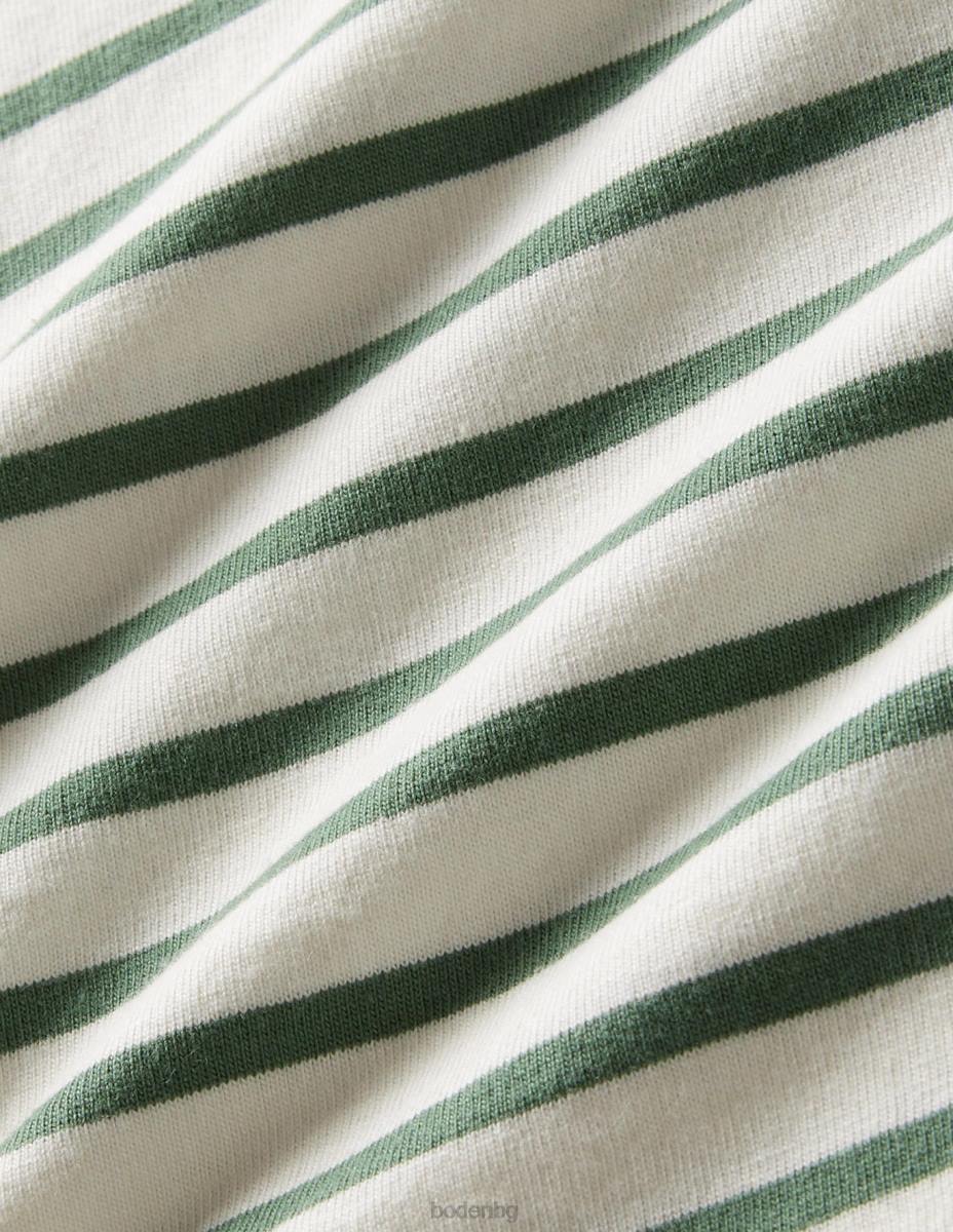 облекло Boden ежедневен бретон зелен розмарин/слонова кост бебе LL683307