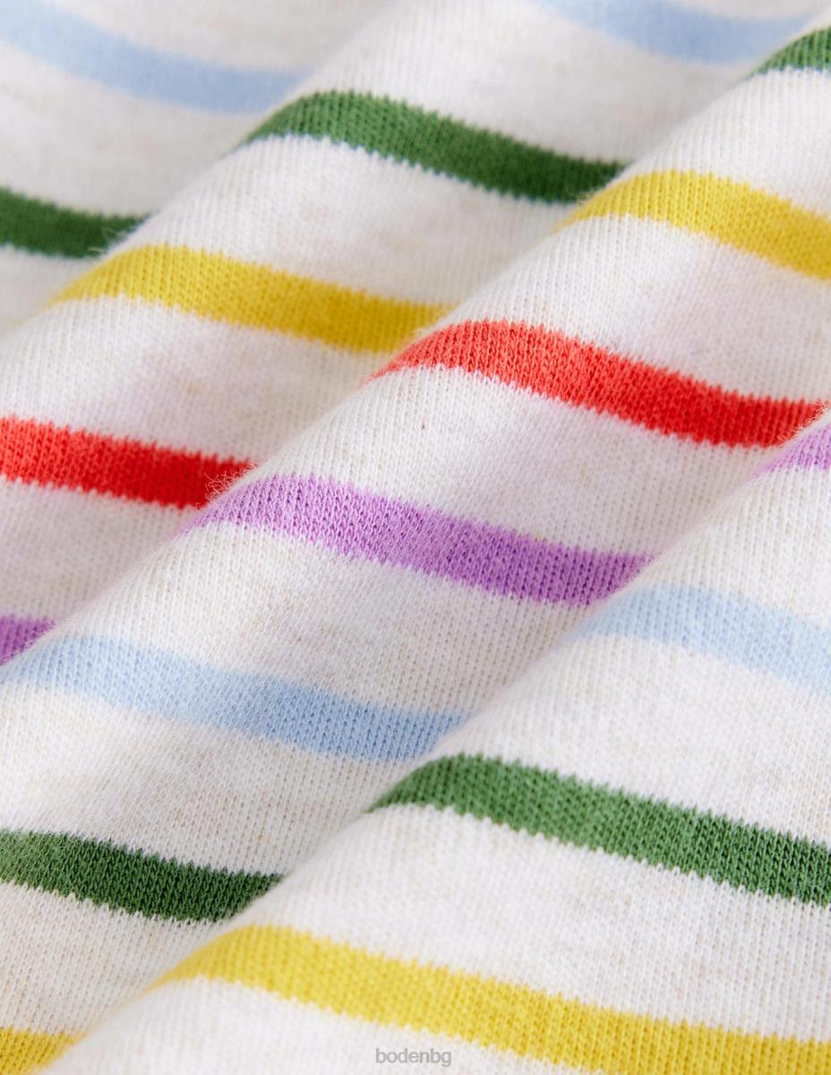 облекло Boden раирана тениска дъгова ивица бебе LL683350