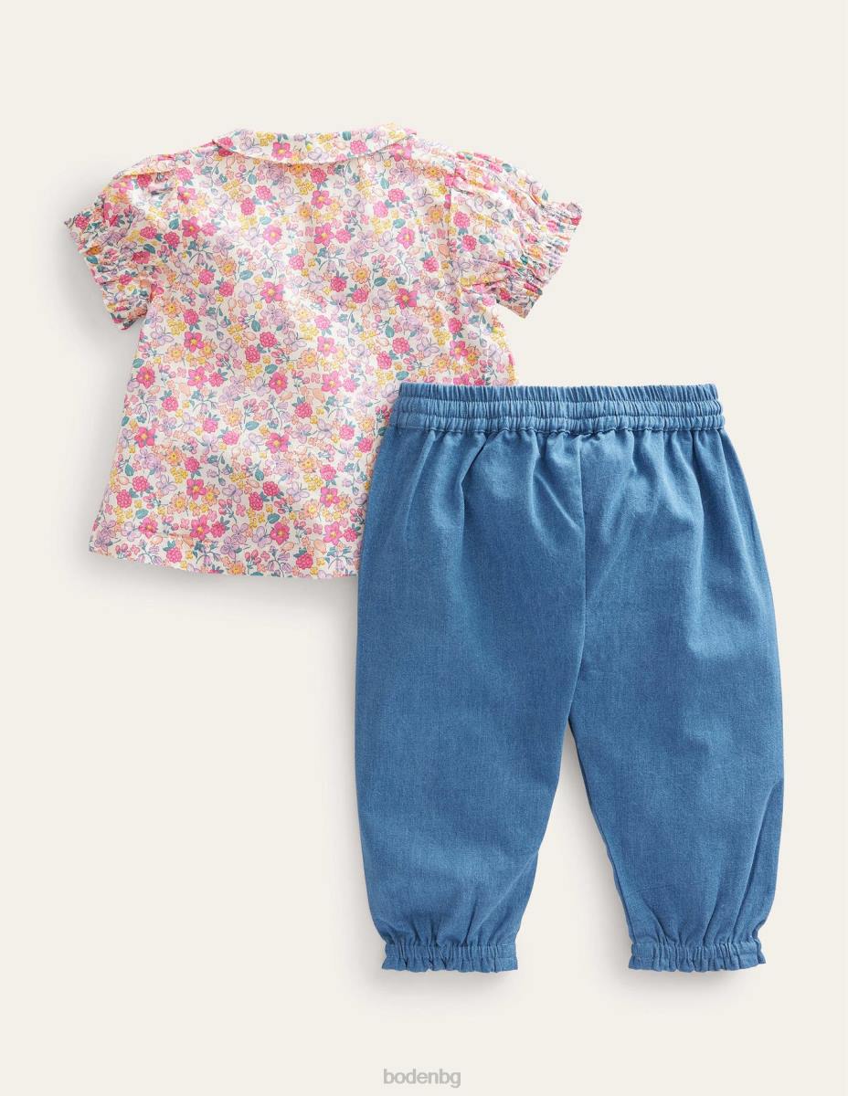 облекло Boden носталгичен плетен комплект за игра Бери розова пеперуда бебе LL683356