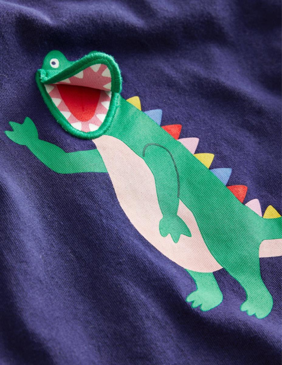 облекло Boden тениска с капак десен борд син крокодил бебе LL683359