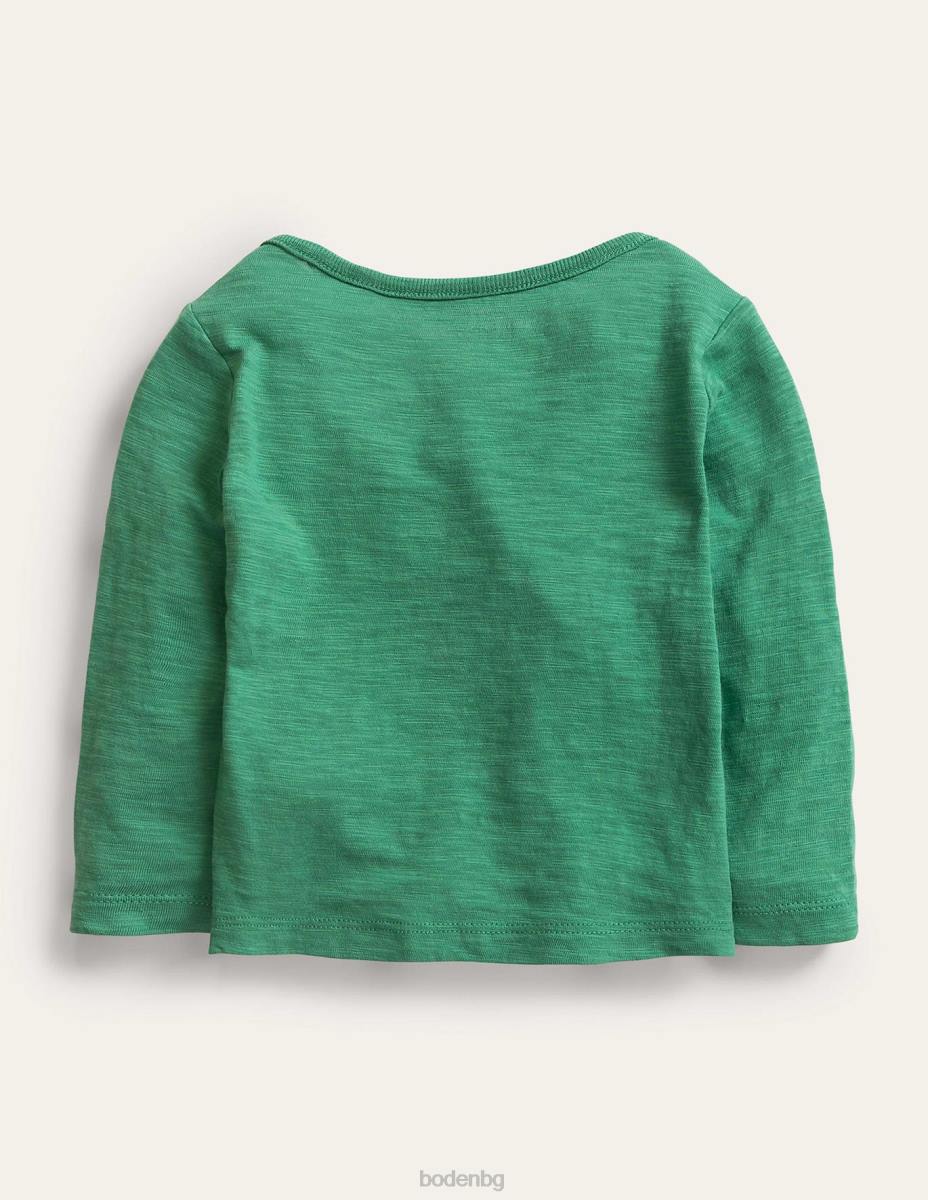 облекло Boden тениска за пране на дрехи наситено тревисто зелено бебе LL683365