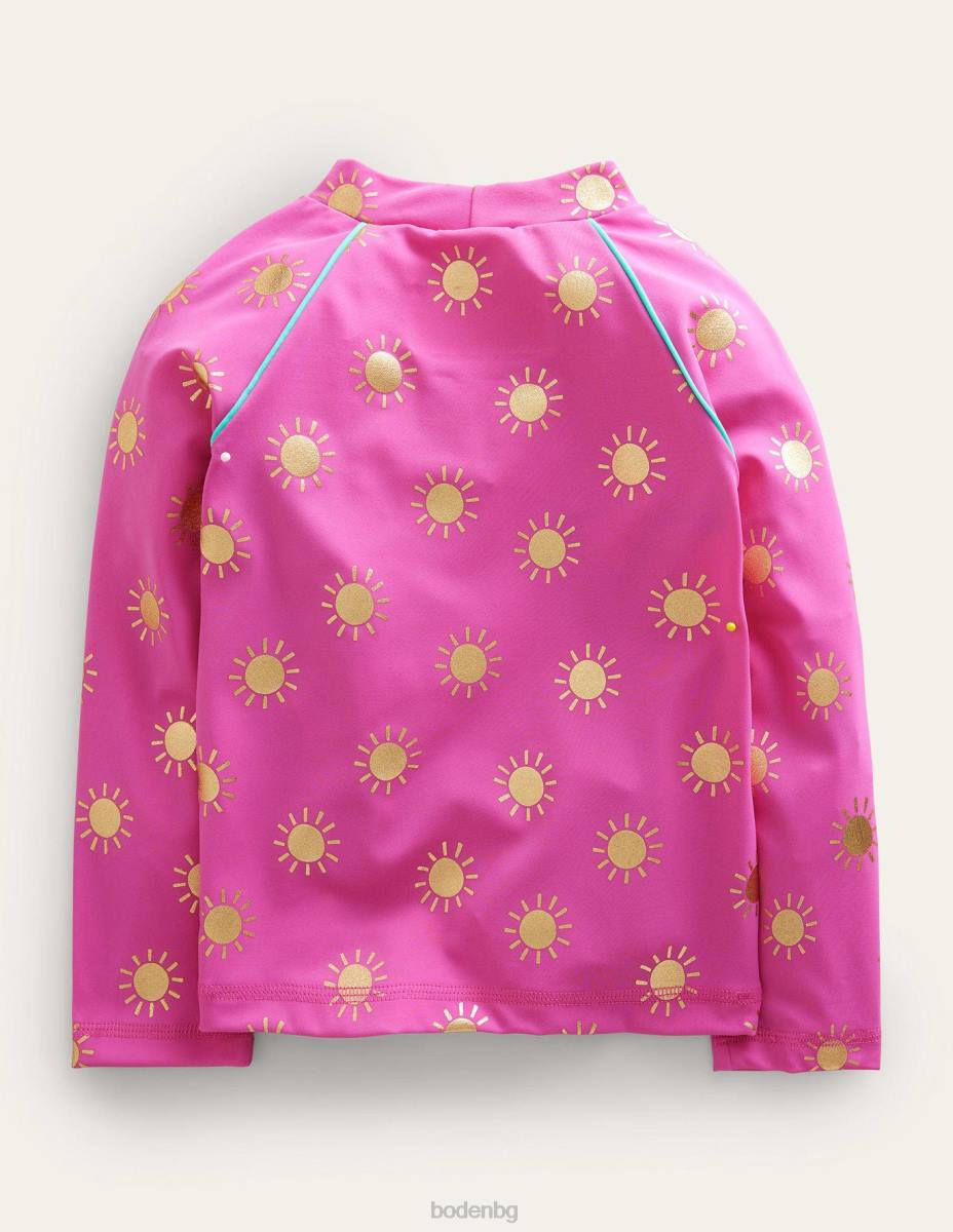 облекло Boden жилетка с шарени обриви гъделичкани слънца от розово златно фолио бебе LL683369