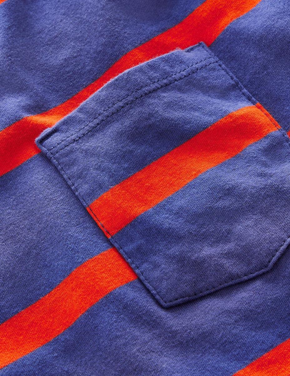 облекло Boden спокойна тениска мек десен борд/мандарин червено бебе LL683403