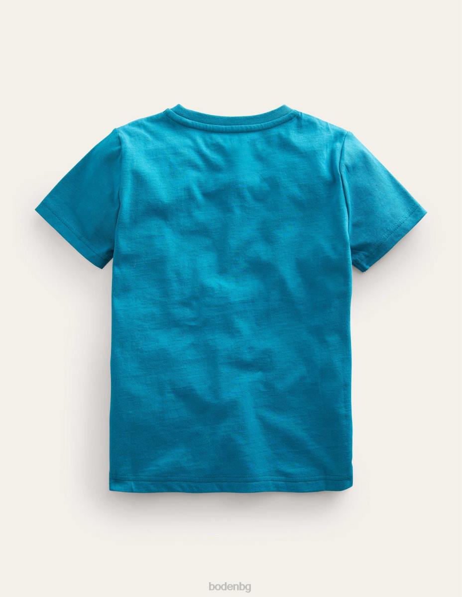 облекло Boden тениска с факти за животните персийски зелен амонит бебе LL683419