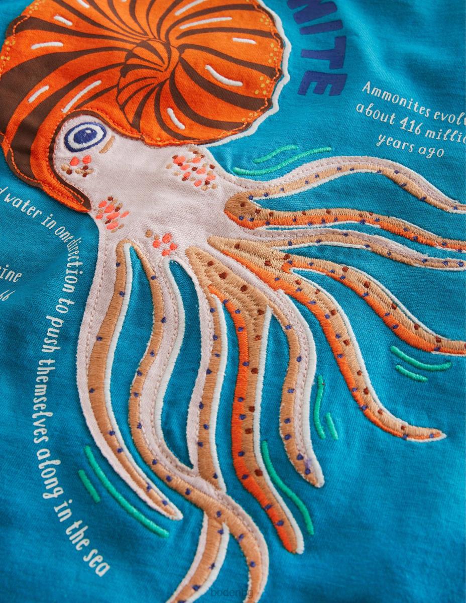 облекло Boden тениска с факти за животните персийски зелен амонит бебе LL683419