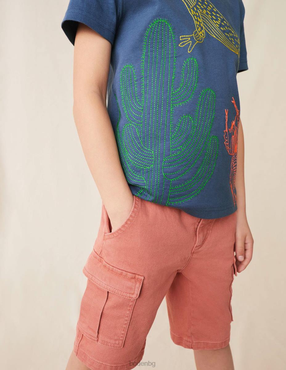 облекло Boden тениска с масивни шевове робот син гущер бебе LL683424