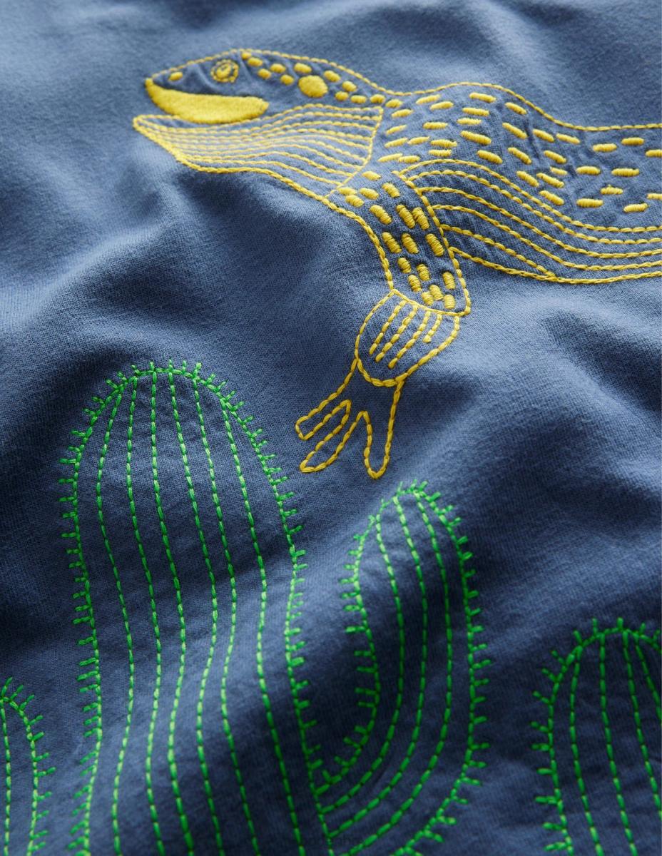 облекло Boden тениска с масивни шевове робот син гущер бебе LL683424