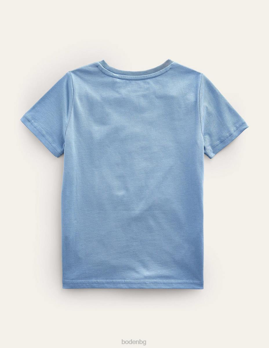 облекло Boden тениска за обучение на животни камъче сини насекоми бебе LL683426